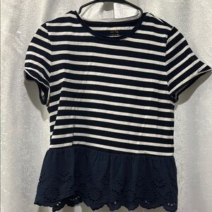 Kate Spade Navy and Cream Striped Top